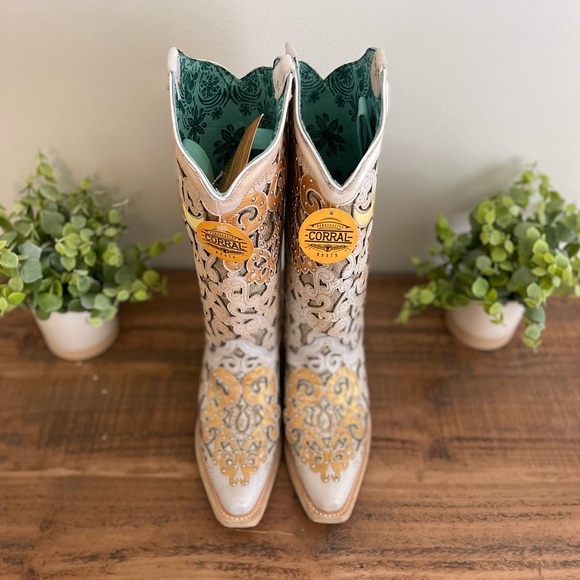 NEW Corral Women's Glitter Inlay Snip Toe Cowgirl Boot 8 - Picture 4 of 8